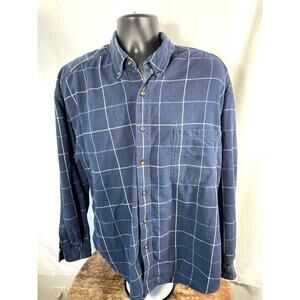 Steve Vintage LA Navy Plaid Button-Up Shirt – XL